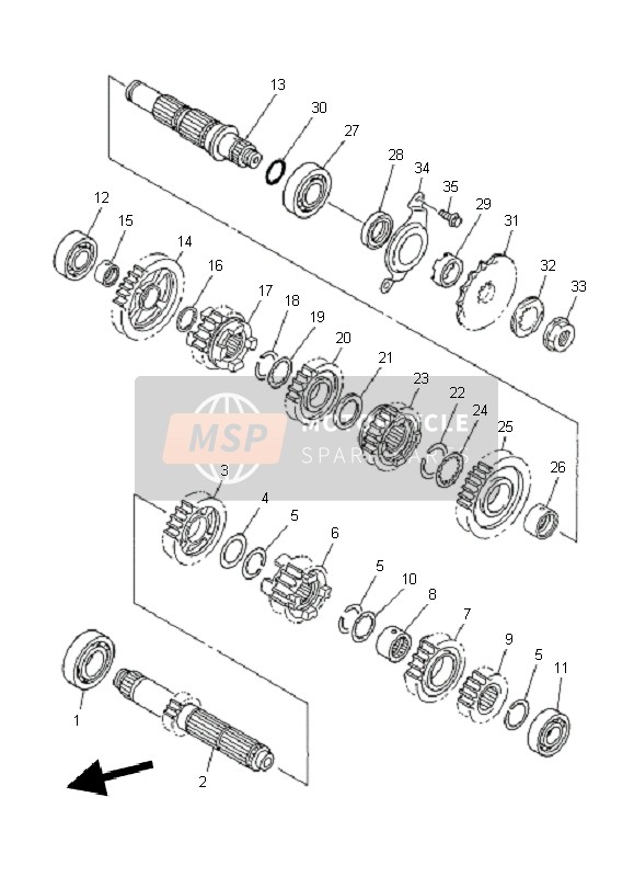 Yamaha YZ450F 2011 Transmission for a 2011 Yamaha YZ450F