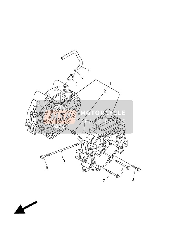 Yamaha TT-R50E 2012 KURBELGEHÄUSE für ein 2012 Yamaha TT-R50E