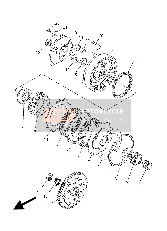 Yamaha TT-R50E 2012 Clutch for a 2012 Yamaha TT-R50E