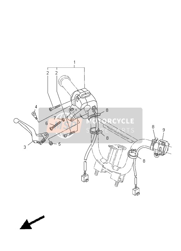 Yamaha TT-R50E 2012 Interruptor de manija & Palanca para un 2012 Yamaha TT-R50E