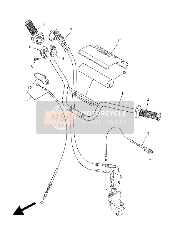 Yamaha TT-R110E 2012 Steering Handle & Cable for a 2012 Yamaha TT-R110E