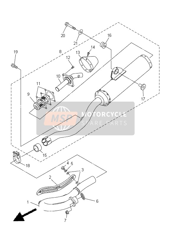 Yamaha WR250F 2012 Échappement pour un 2012 Yamaha WR250F