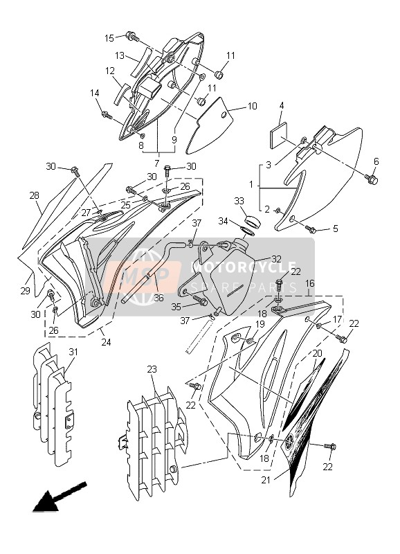 Yamaha WR250F 2012 Side Cover for a 2012 Yamaha WR250F