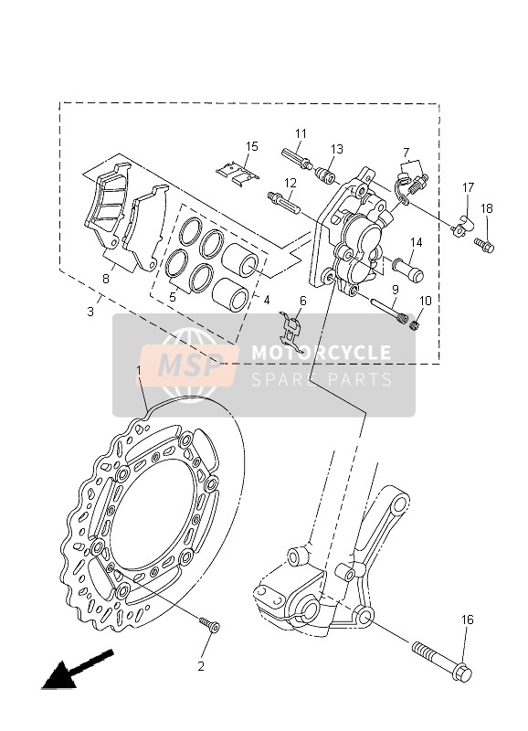 Yamaha WR250F 2012 Front Brake Caliper for a 2012 Yamaha WR250F