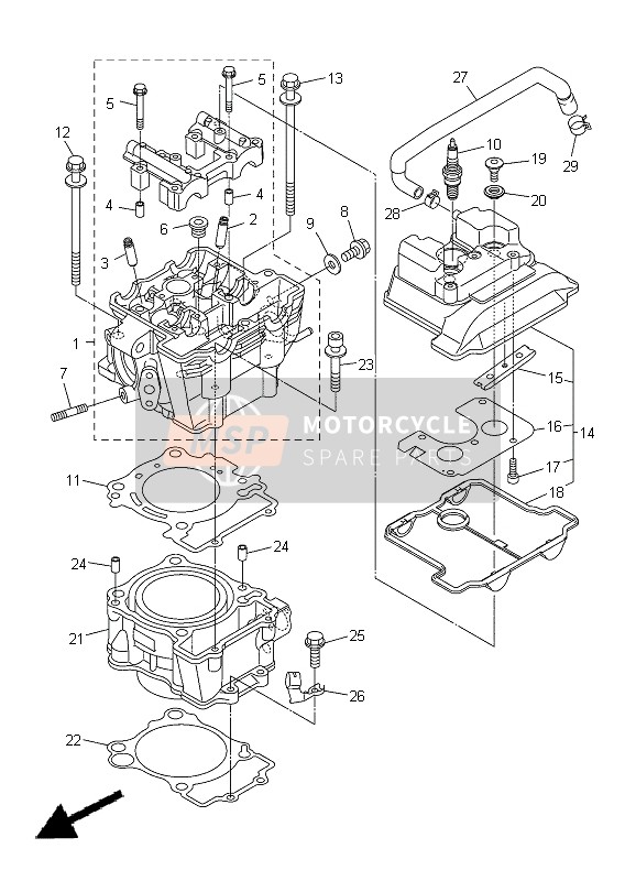 Yamaha WR250X 2012 Cylindre pour un 2012 Yamaha WR250X