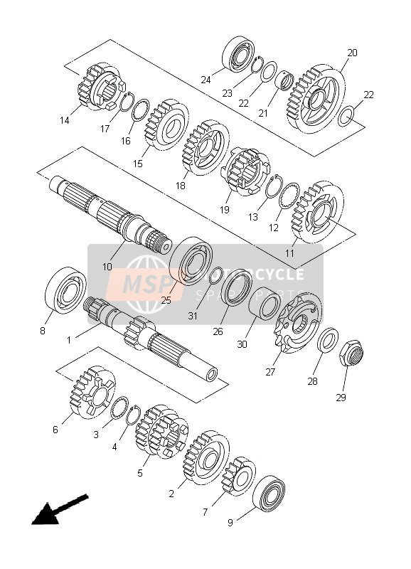 Yamaha WR250X 2012 Transmission for a 2012 Yamaha WR250X