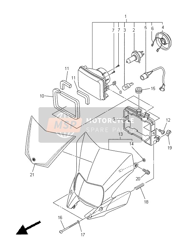 Yamaha WR250X 2012 Headlight for a 2012 Yamaha WR250X