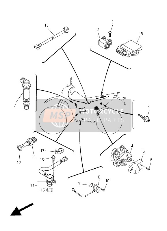 Yamaha WR250X 2012 Electrical 1 for a 2012 Yamaha WR250X