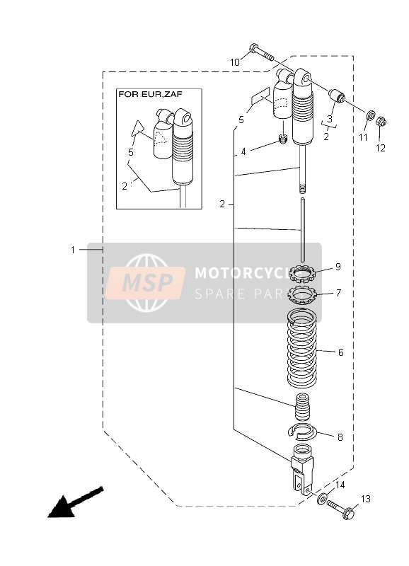 Yamaha YZ85 SW & LW 2012 Rear Suspension for a 2012 Yamaha YZ85 SW & LW