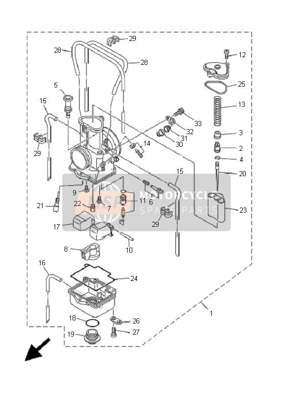 Yamaha YZ125 2001 Carburettor for a 2001 Yamaha YZ125