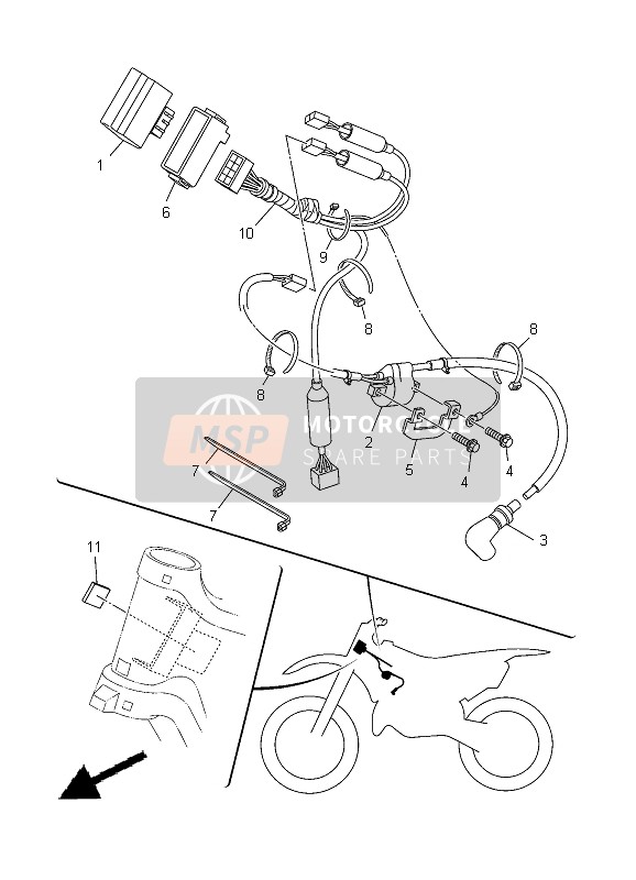 Yamaha YZ125 2012 Electrical 1 for a 2012 Yamaha YZ125