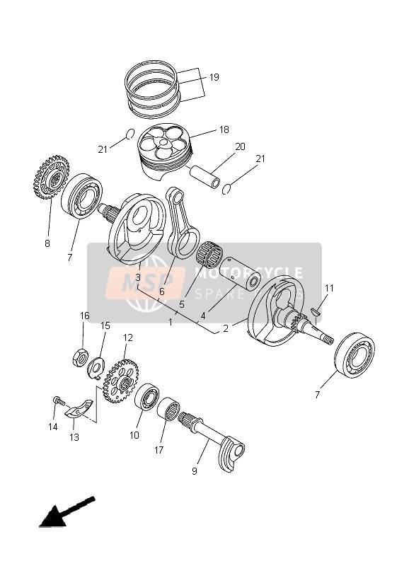 Yamaha YZ250F 2012 Crankshaft & Piston for a 2012 Yamaha YZ250F