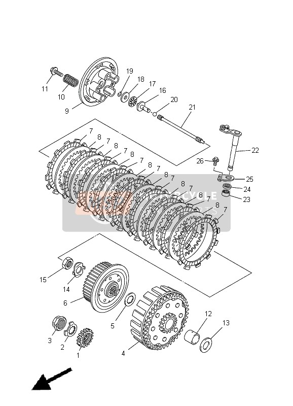 Yamaha YZ250F 2012 Clutch for a 2012 Yamaha YZ250F