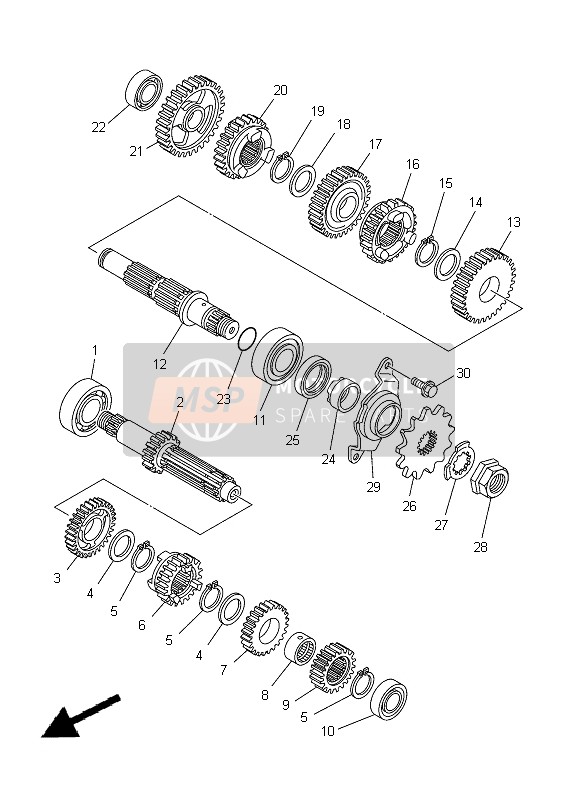 Yamaha YZ250F 2012 Transmission for a 2012 Yamaha YZ250F