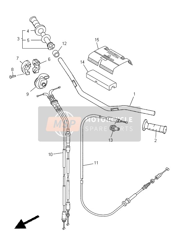 Yamaha YZ250F 2012 Steering Handle & Cable for a 2012 Yamaha YZ250F