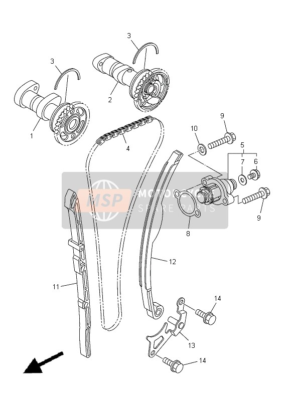 Yamaha YZ450F 2012 Camshaft & Chain for a 2012 Yamaha YZ450F