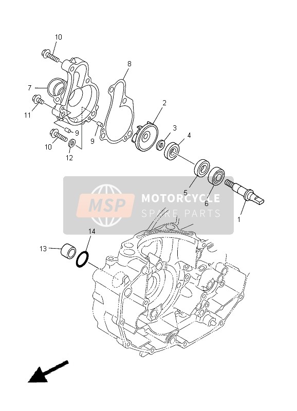 Yamaha YZ450F 2012 Water Pump for a 2012 Yamaha YZ450F