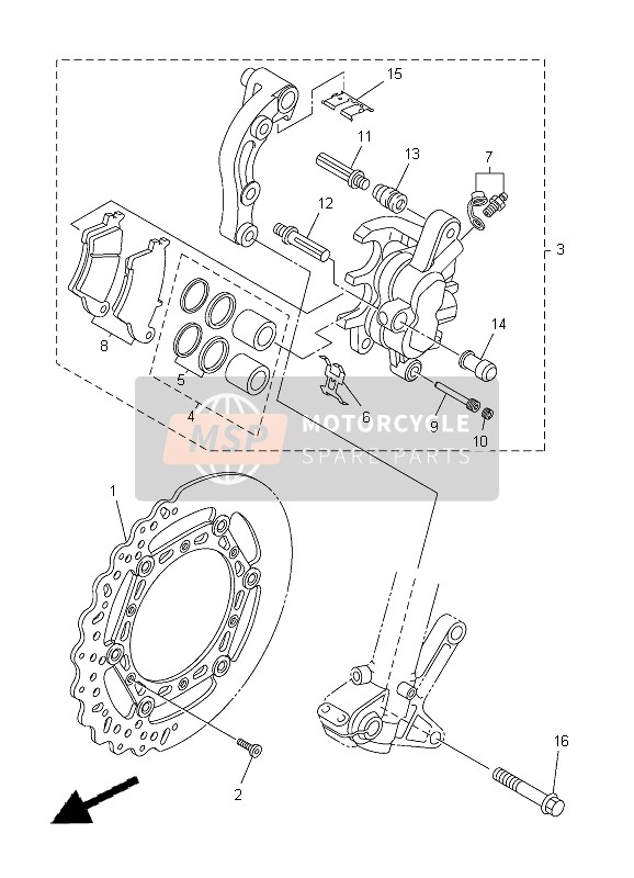 Yamaha YZ450F 2012 Pinza de freno delantero para un 2012 Yamaha YZ450F