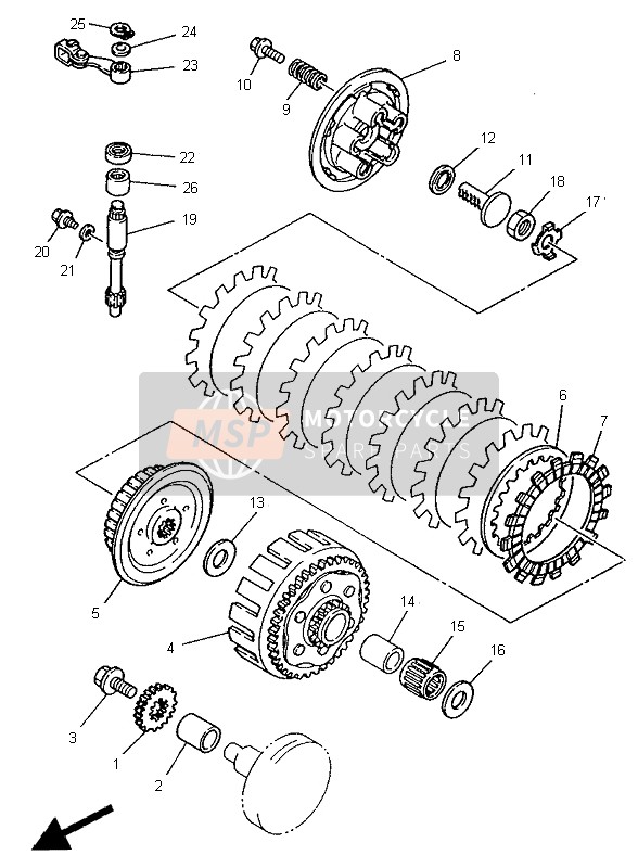 Yamaha YZ125LC 1995 Clutch for a 1995 Yamaha YZ125LC