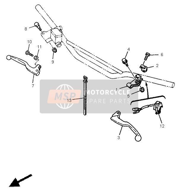 Yamaha YZ125LC 1995 Handle Switch & Lever for a 1995 Yamaha YZ125LC