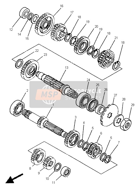 Yamaha YZ250LC 1995 Transmission pour un 1995 Yamaha YZ250LC