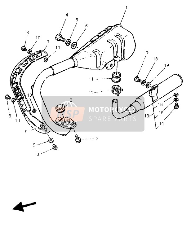 Yamaha PW50 1996 Exhaust for a 1996 Yamaha PW50