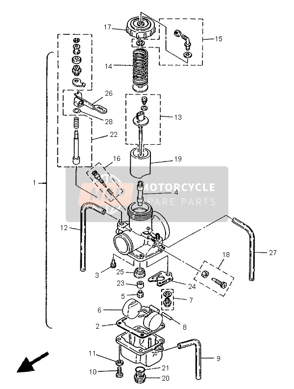 Yamaha WR250Z 1996 VERGASER für ein 1996 Yamaha WR250Z