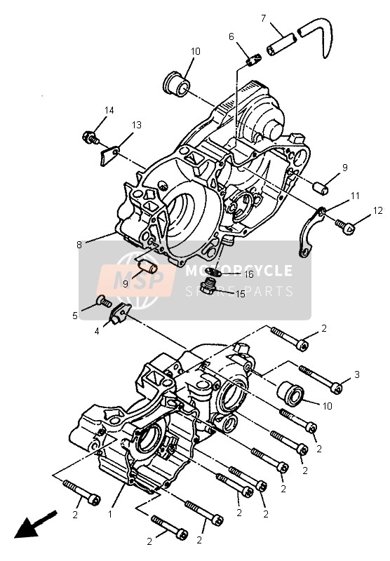 Yamaha WR250Z 1996 Carter pour un 1996 Yamaha WR250Z