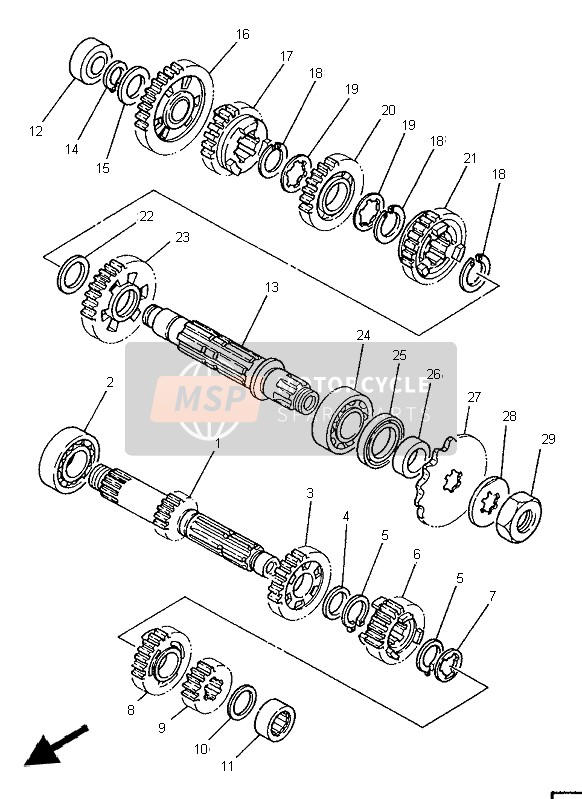 Yamaha WR250Z 1996 Transmission for a 1996 Yamaha WR250Z