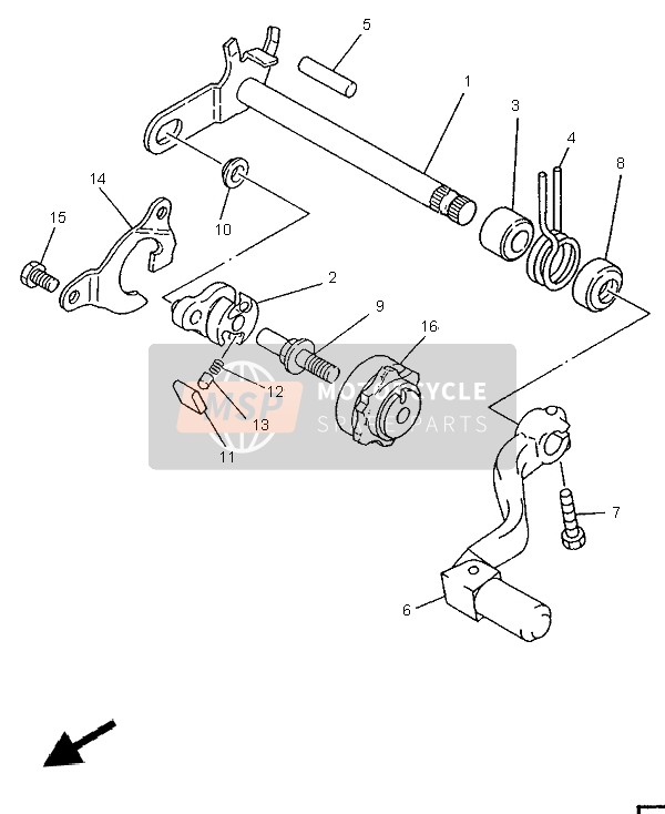 Yamaha WR250Z 1996 Sélecteur De Vitesses pour un 1996 Yamaha WR250Z