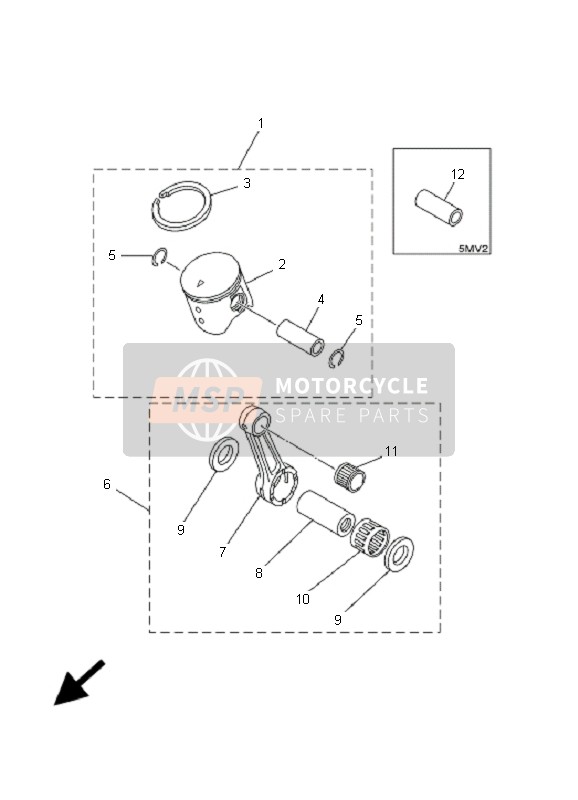 4XM116303000, Piston Complet, Yamaha, 1