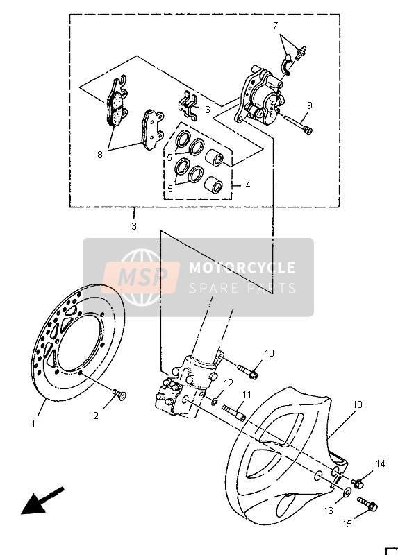 Yamaha WR250Z 1996 BREMSSATTEL VORNE für ein 1996 Yamaha WR250Z