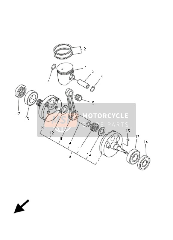 Yamaha YZ250 2001 Vilebrequin & Piston pour un 2001 Yamaha YZ250