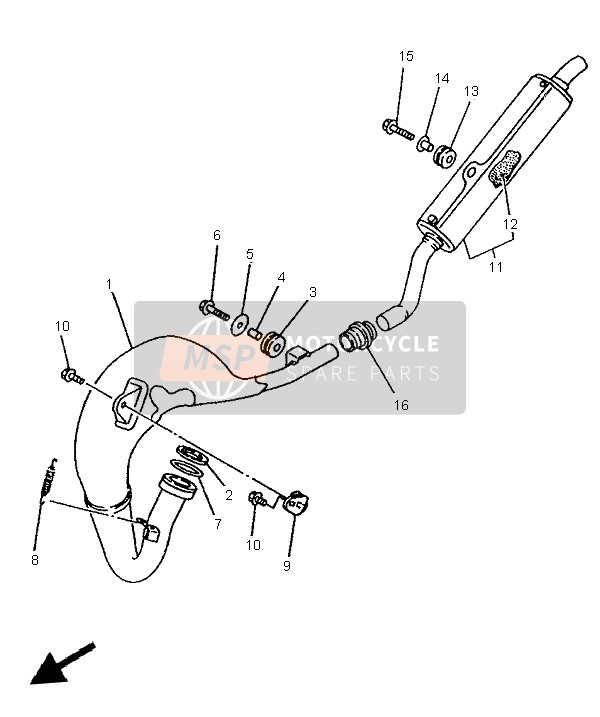 Yamaha YZ80LW 1996 Exhaust for a 1996 Yamaha YZ80LW