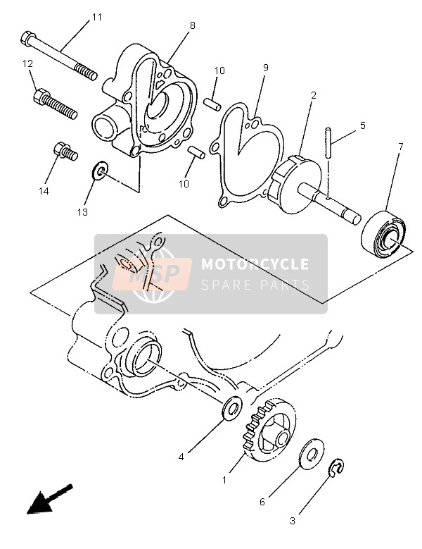 Yamaha YZ125LC 1996 Water Pump for a 1996 Yamaha YZ125LC