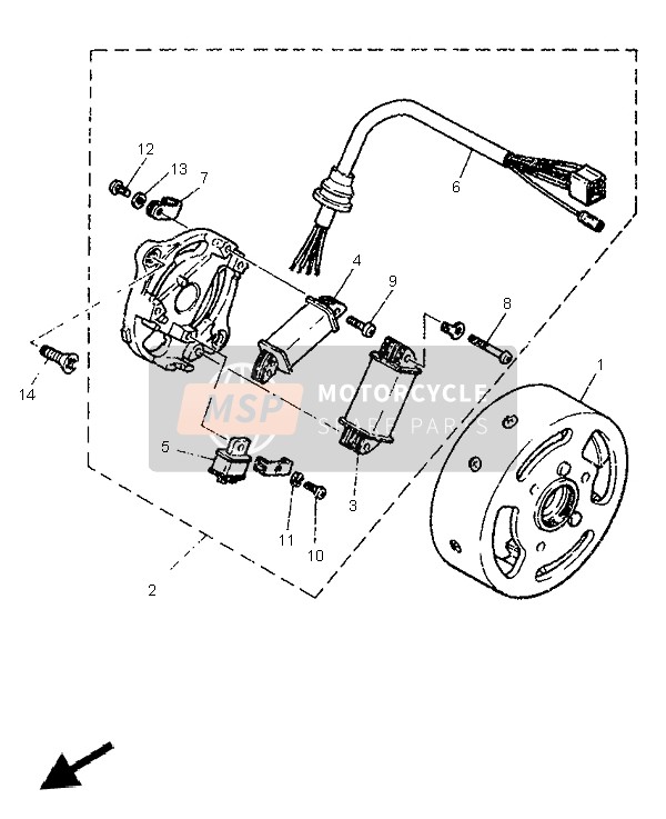 Yamaha PW50 1997 GENERATOR für ein 1997 Yamaha PW50