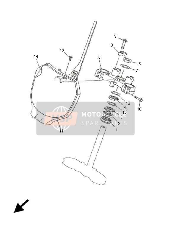 Yamaha YZ250 2001 Steering for a 2001 Yamaha YZ250