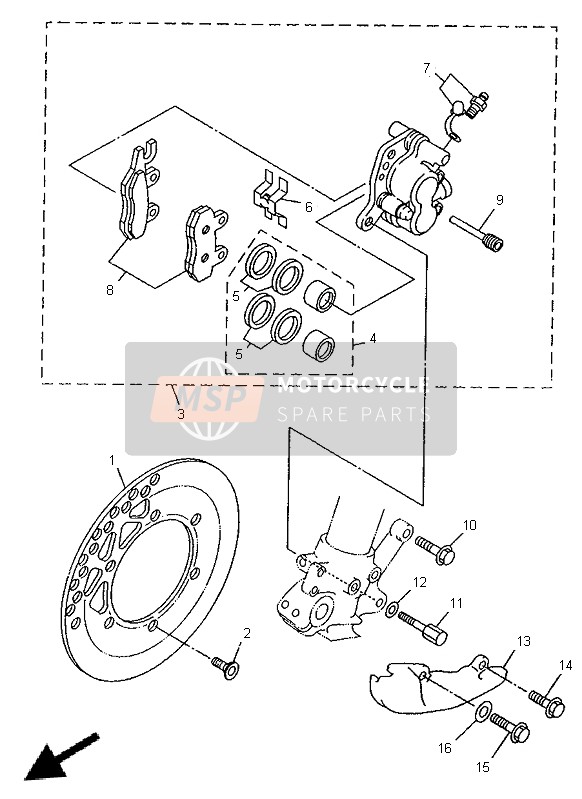 Yamaha WR250Z 1997 Front Brake Caliper for a 1997 Yamaha WR250Z