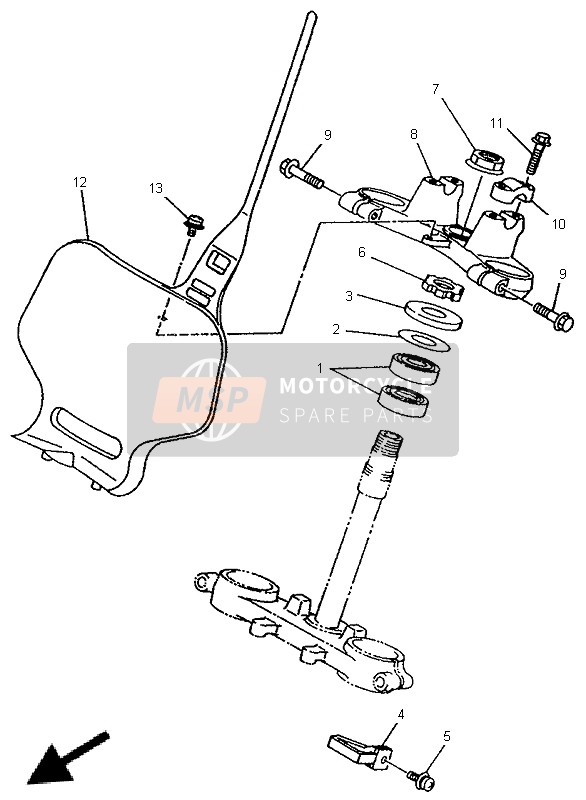 Yamaha YZ80LC 1997 Steering for a 1997 Yamaha YZ80LC