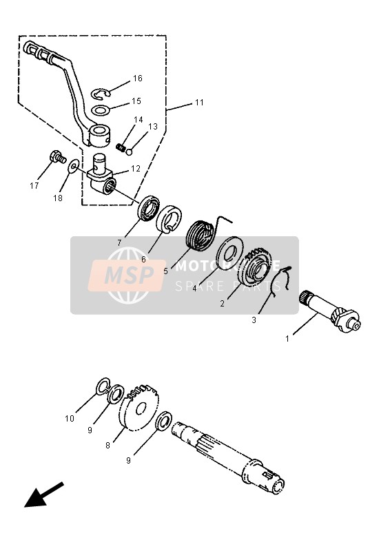 Yamaha YZ80LW 1997 Starter voor een 1997 Yamaha YZ80LW