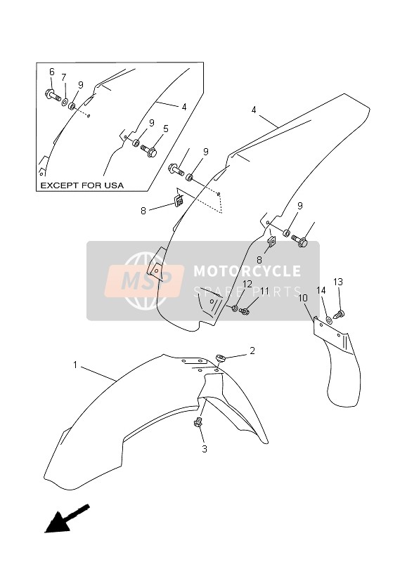 Yamaha YZ125 1997 Fender for a 1997 Yamaha YZ125