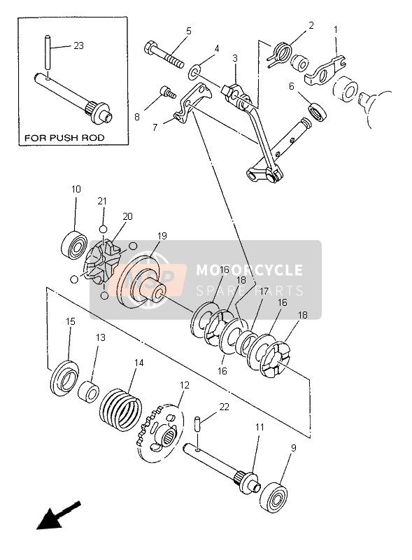 3JE119220100, Fork, Governor, Yamaha, 2