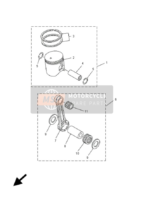 Yamaha YZ250 2001 Partes opcionales 1 para un 2001 Yamaha YZ250