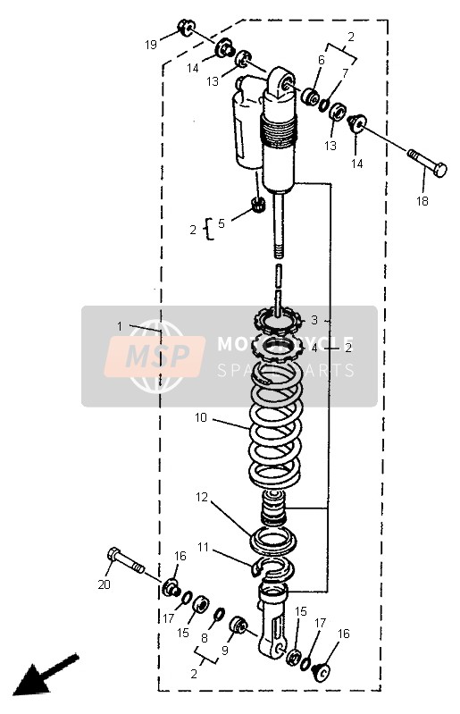 Yamaha YZ250 1997 Rear Suspension for a 1997 Yamaha YZ250