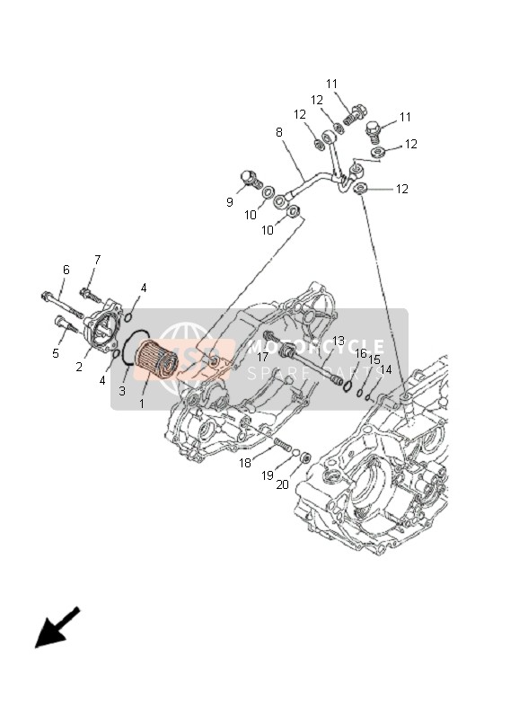 Yamaha YZ250F 2001 ÖLFILTER für ein 2001 Yamaha YZ250F