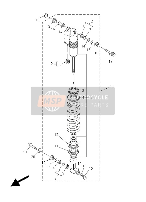 Yamaha WR250Z 1998 Rear Suspension for a 1998 Yamaha WR250Z