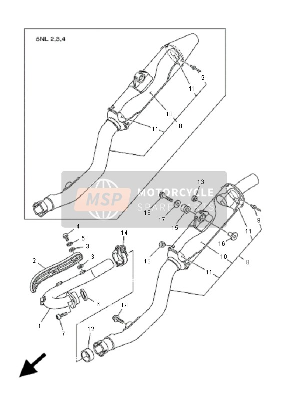 Yamaha YZ250F 2001 Exhaust for a 2001 Yamaha YZ250F