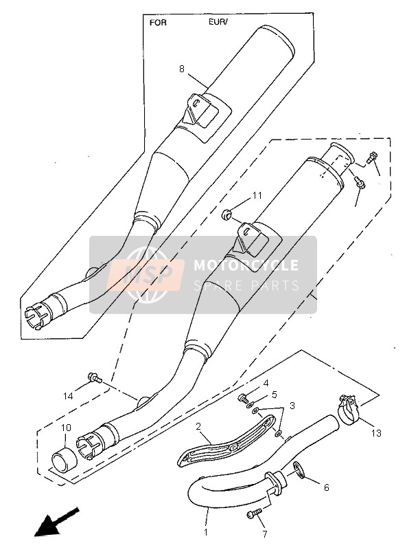 Yamaha WR400F 1998 Exhaust for a 1998 Yamaha WR400F