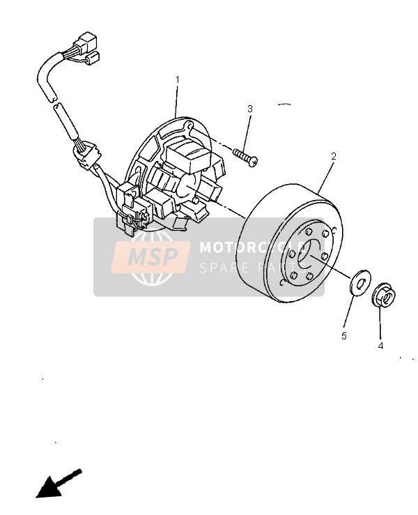 Yamaha WR400F 1998 Generator voor een 1998 Yamaha WR400F