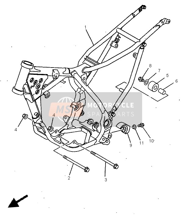 Yamaha YZ80LW 1998 Frame for a 1998 Yamaha YZ80LW